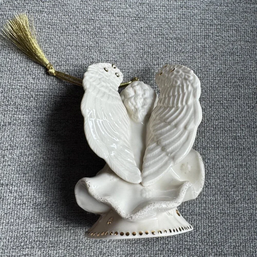 Lenox Florentine Porcelaine Pearl Angel Ornament New in Box